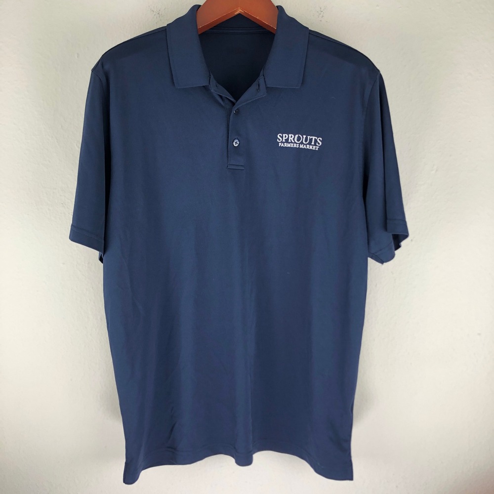 2-pack Sprouts Farmers Market Employee Uniform Polo Shirts Mens XL Tall Navy